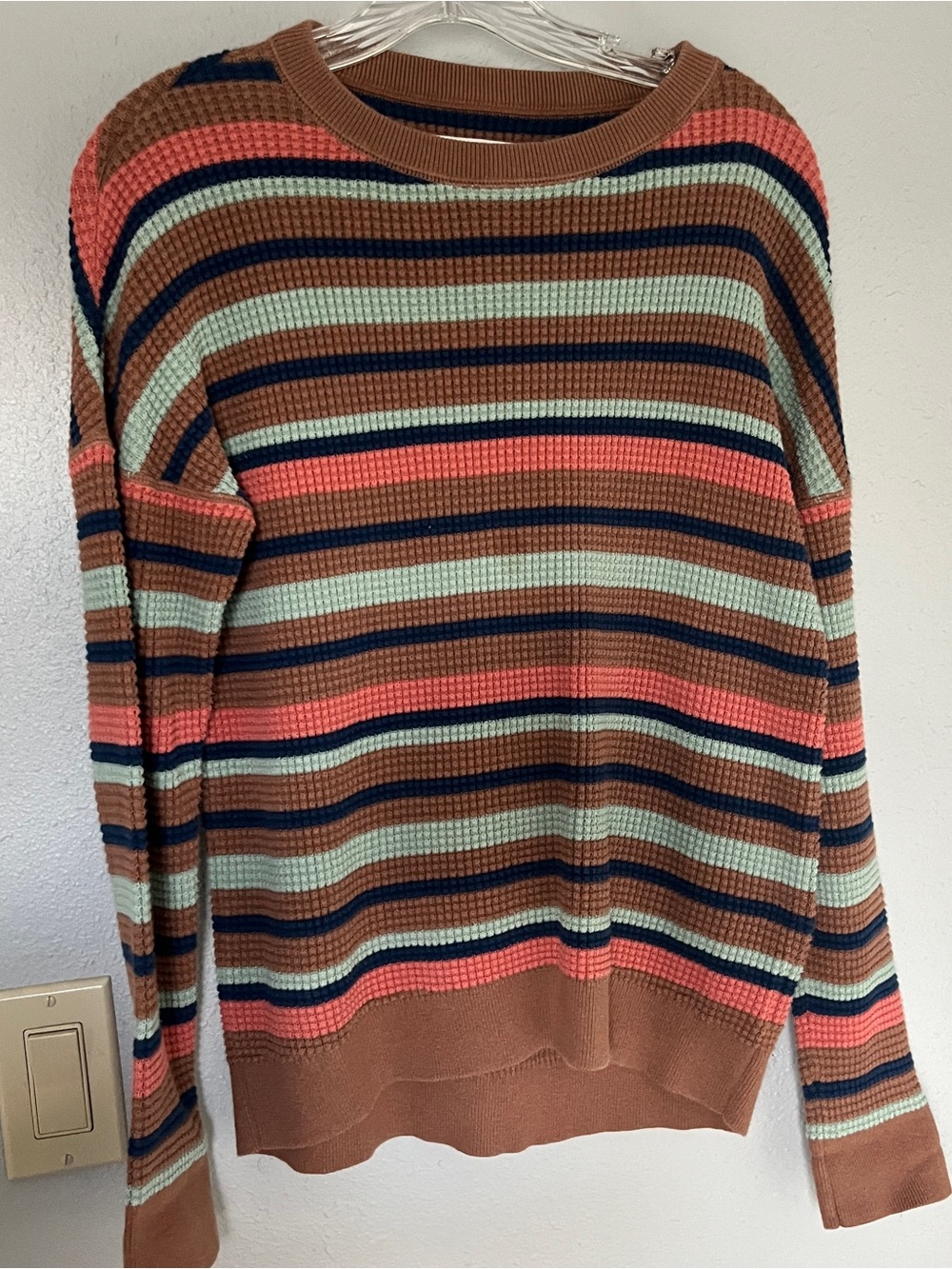 REI Cooperative Striped Wallace Lake Waffle Knit
Cotton Sweater Women's XS